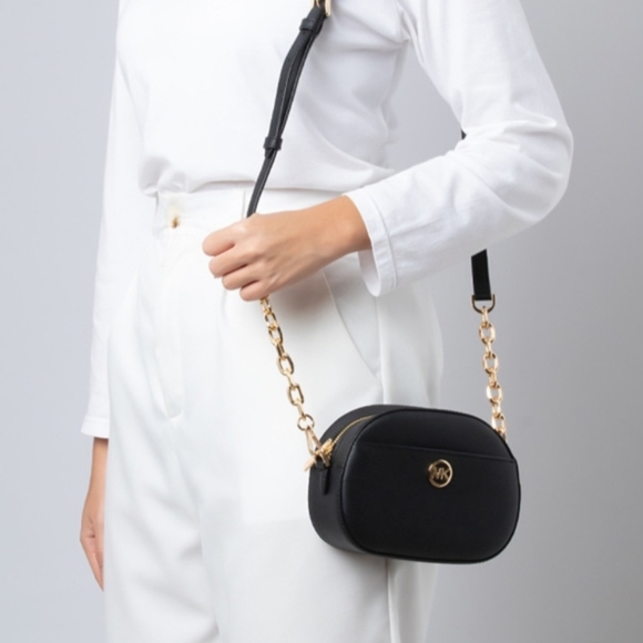 Michael Kors Handbags - Black Crossbody Bag with Gold Chain